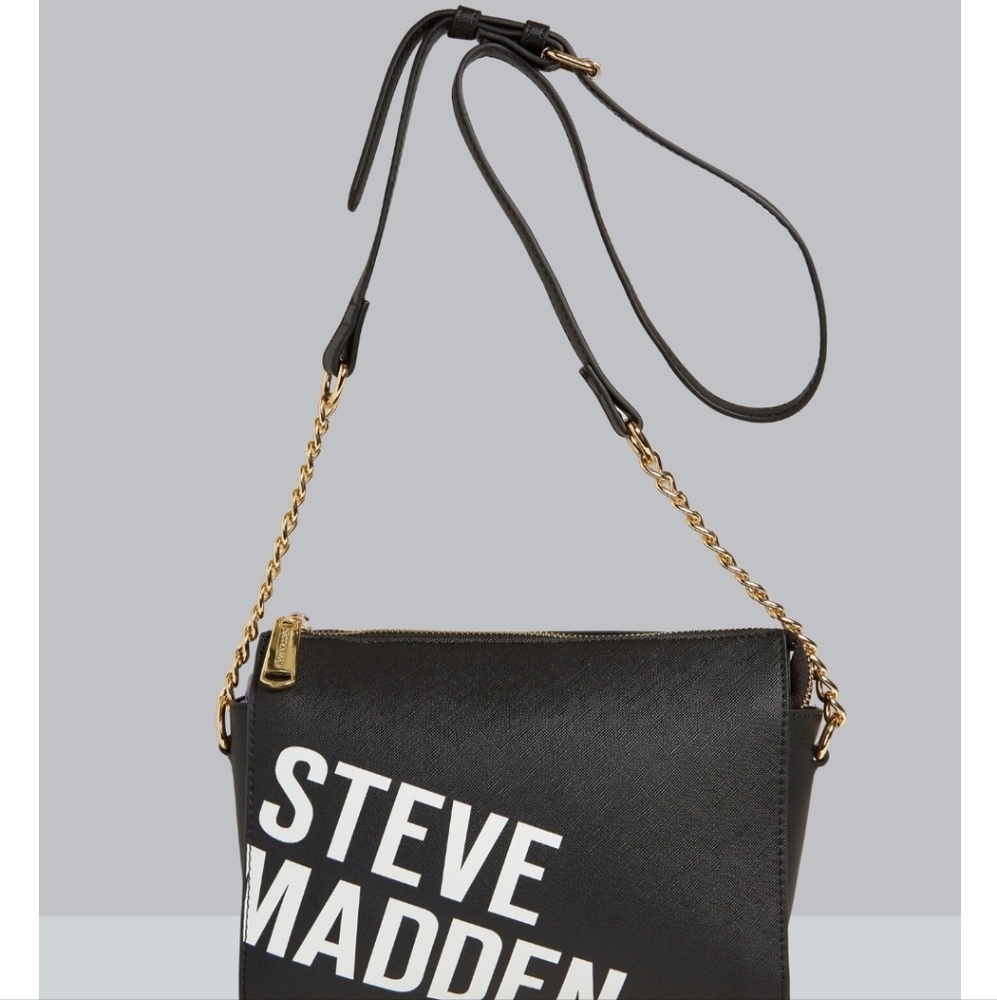 STEVE MADDEN BLexi Crossbody BagBlack W/ White Logo